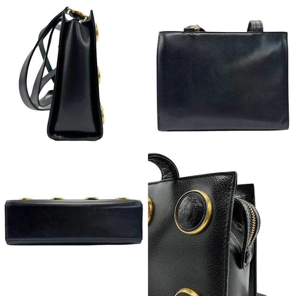 Gianni Versace Shoulder Bag Leather Black
